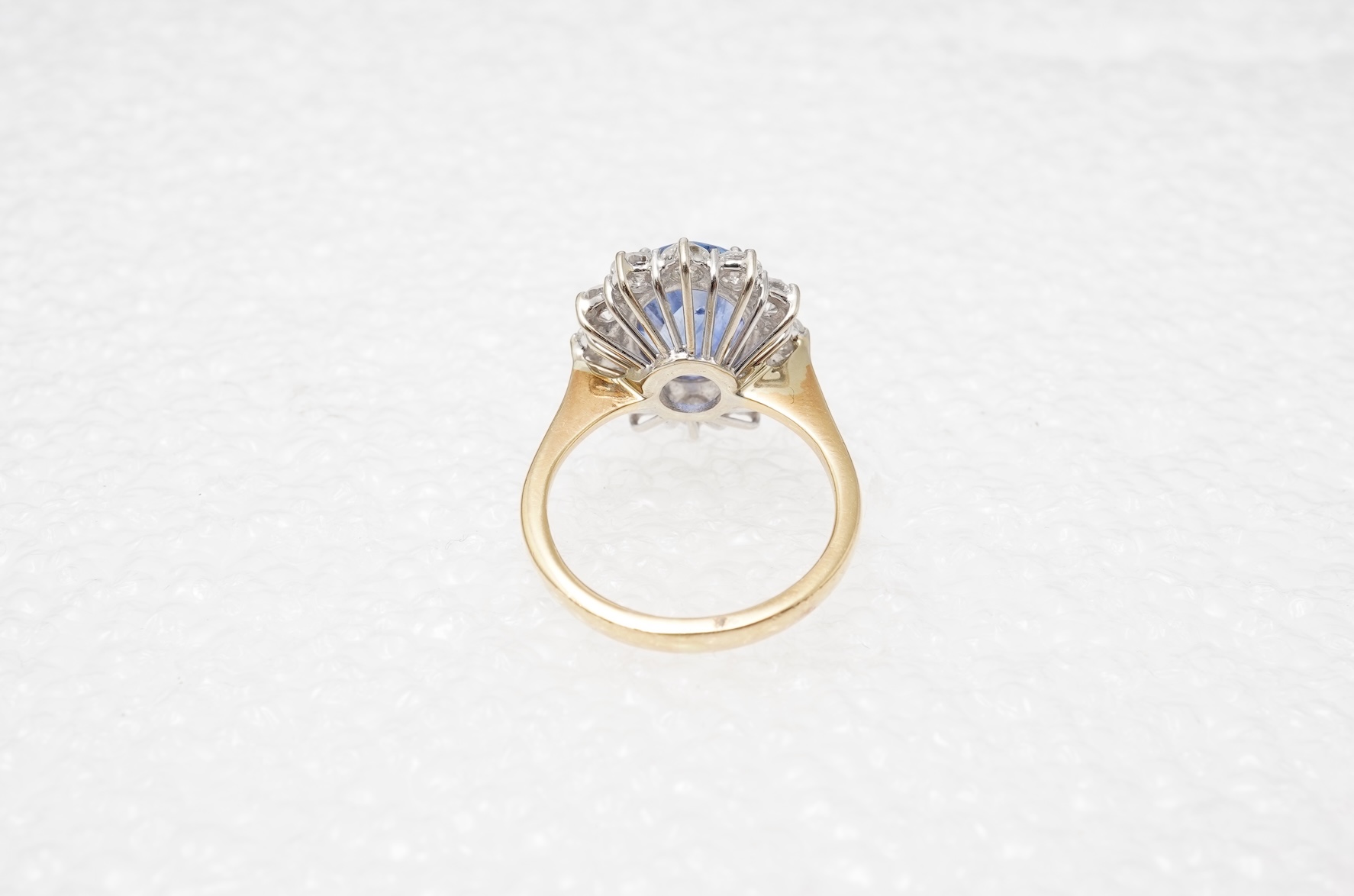 A sapphire and diamond cluster ring